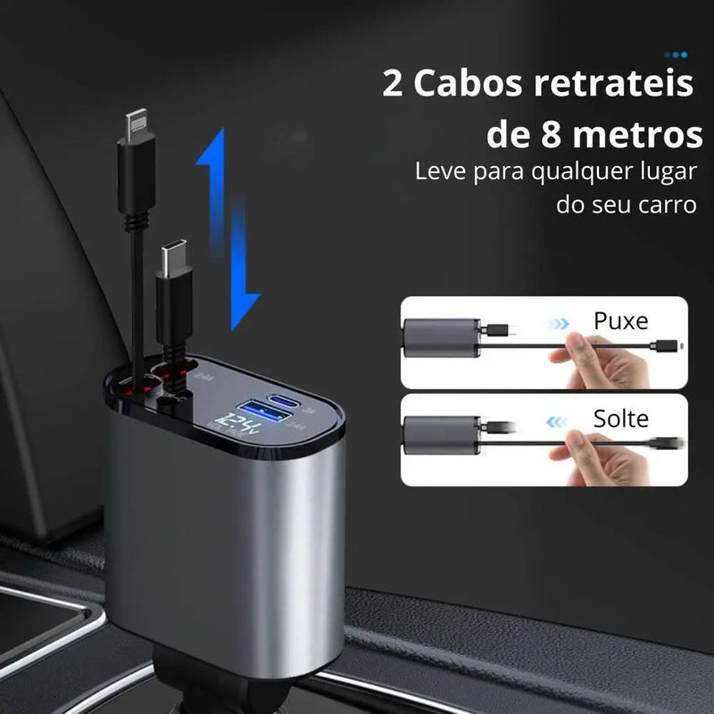 Charger Pro - Carregador 4 em 1 Automotivo 5x mais rápido