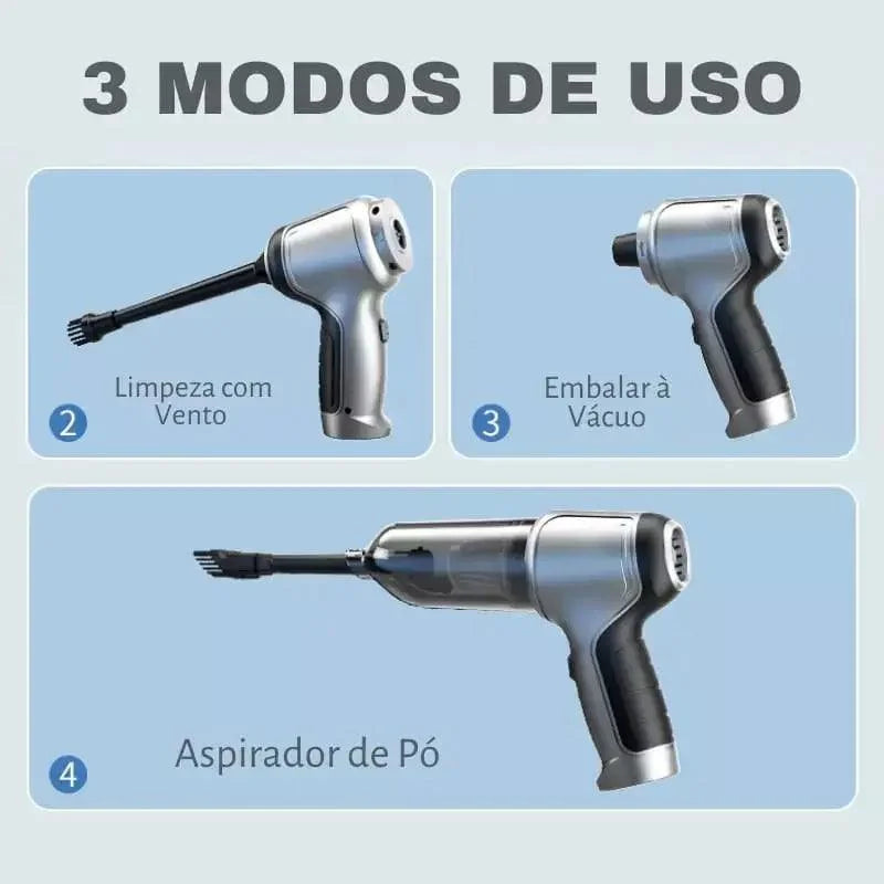 Aspirador de Pó Portátil 4 em 1 Sem Fio Recarregável UltraPower